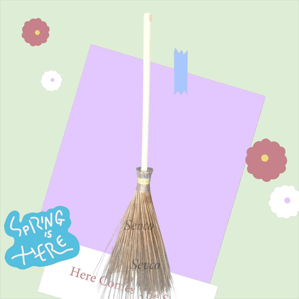 Sapu Lidi Gagang Transparan Jumbo  / Sapu Lidi Taman Tangkai / Sapu Lidi Gagang Jadul