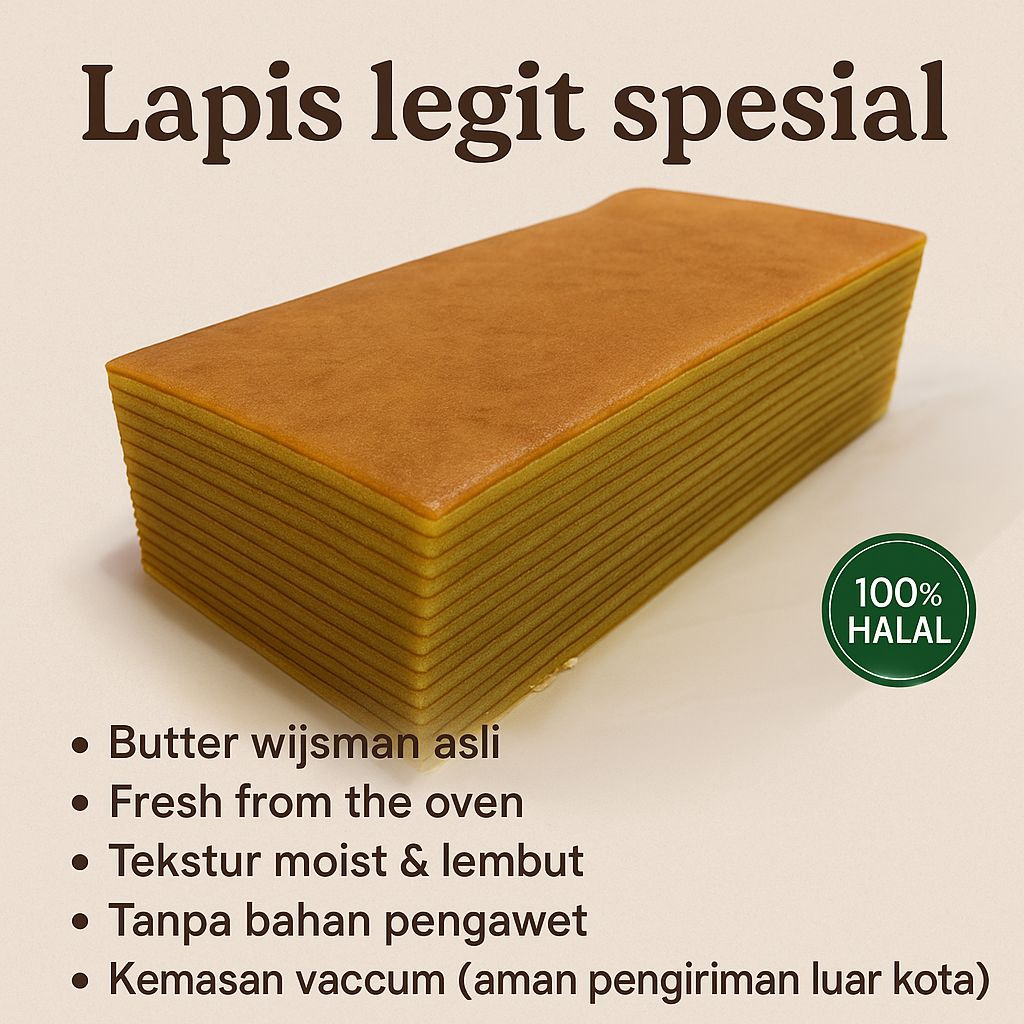

Lapis legit original / polos spesial wijsman 20x10 ( Halal )