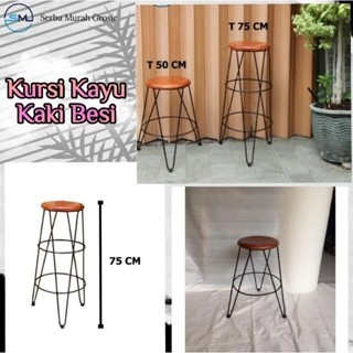 kursi Caffe/Kursi Minimalis/Kursi Kayu Kayu kaki besi