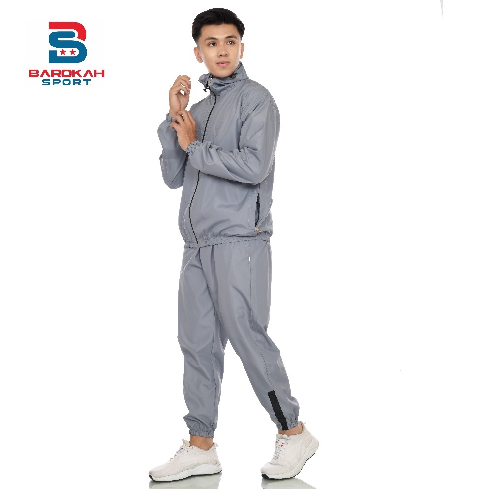 KODE X22L OneSet Jaket Celana Olahraga Parasut Jaket Sauna Suit Running Setelan Olahraga Parasut Jog