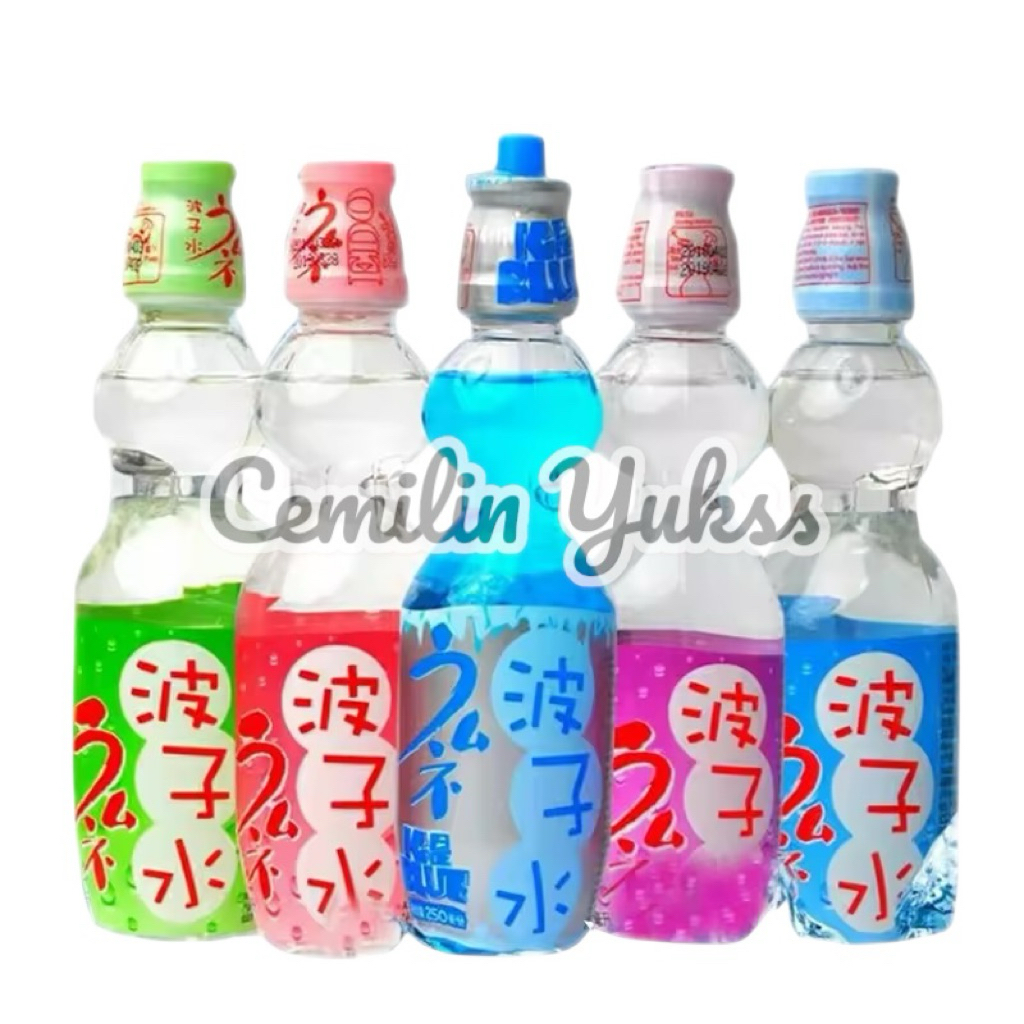

Edo Ramune Carbonated Drink 250ml Edo Ramune Minuman Soda Rasa Buah Lemon Peach Blackcurrant Grape