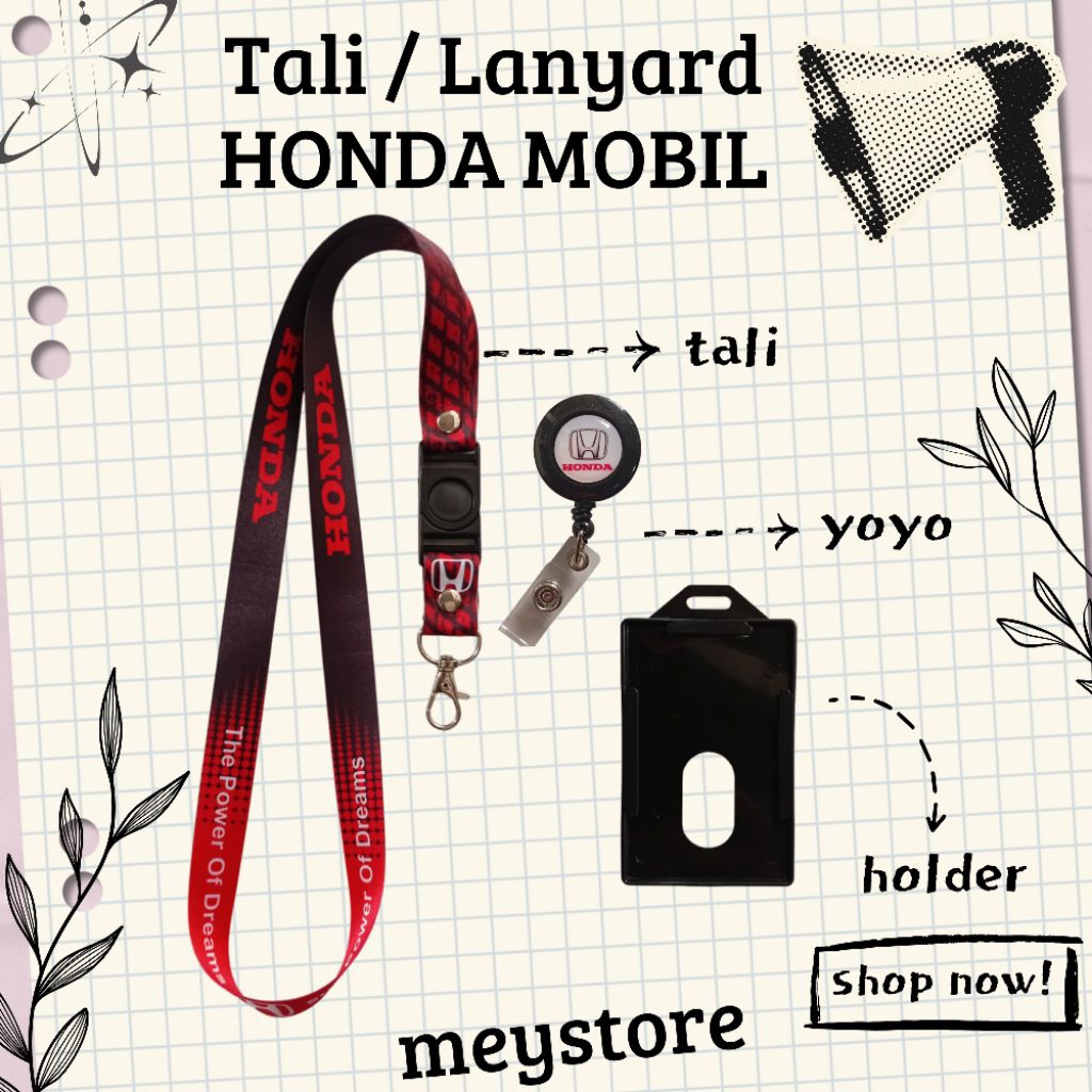 

READY Tali ID CARD / Lanyard HONDA MOBIL Desain Terbaru [STOCK MELIMPAH] Termurahhh Se Indonesia!