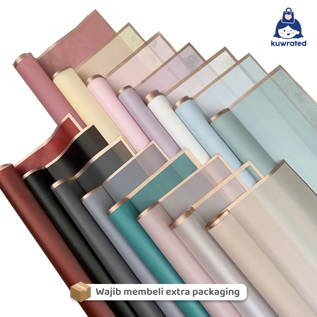 

(20 LEMBAR) KERTAS BUNGA LIST GOLD FLOWER WRAPPING PAPER CELLOPHANE GOLD LINE