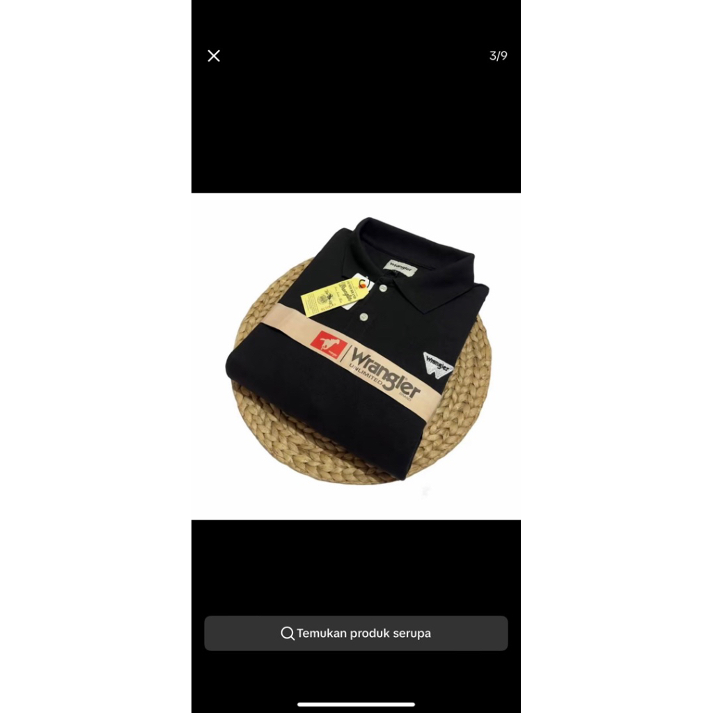 Promo Polo kerah wrangler text hitam / kaos distro pria wanita kekinian/ kaos karyawan premium Quali