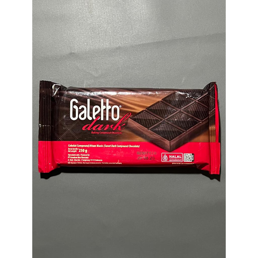 

(HARGA NAIK DARI PUSAT) Galetto Dark Cokelat Compound Chocolate 1 KARTON ISI 24 PCS X 250 GRAM