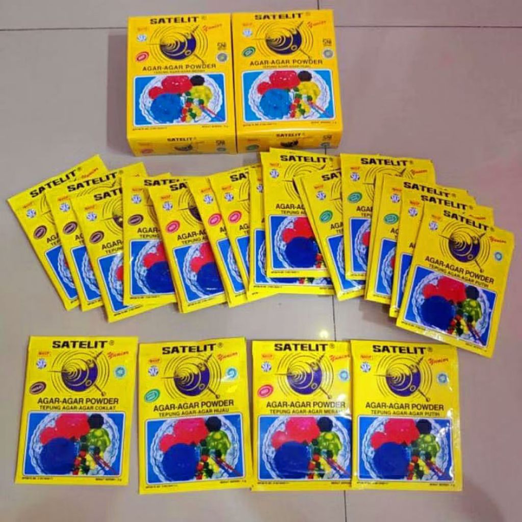

Agar Agar Swallow Sachet 7 Gram , Sallow Globe Brand , Agar Agar Plain Coklat Merah Hijau