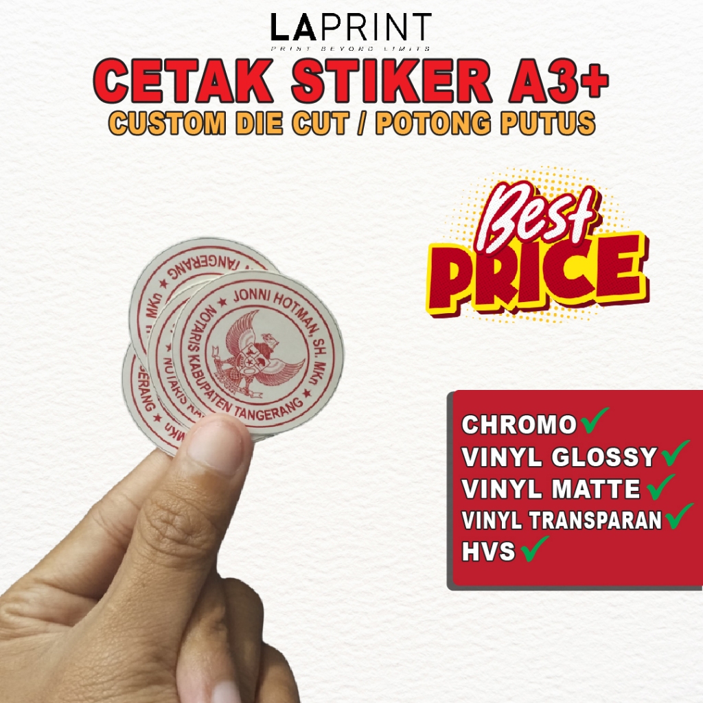 

Cetak Stiker Die Cut Custom | Bisa Desain Sendiri + Cutting Presisi
