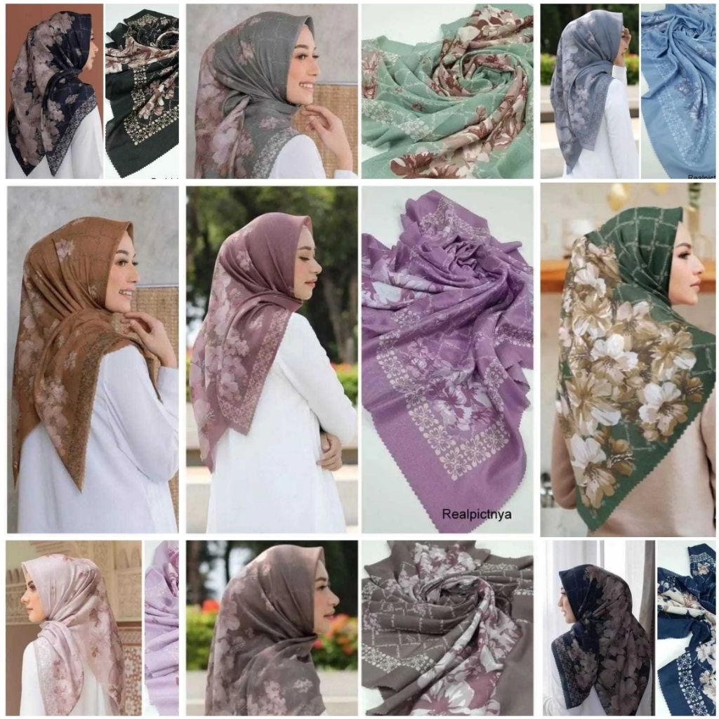 hijab jilbab segi empat motif voal premium terbaru Hl  harga promo  murah