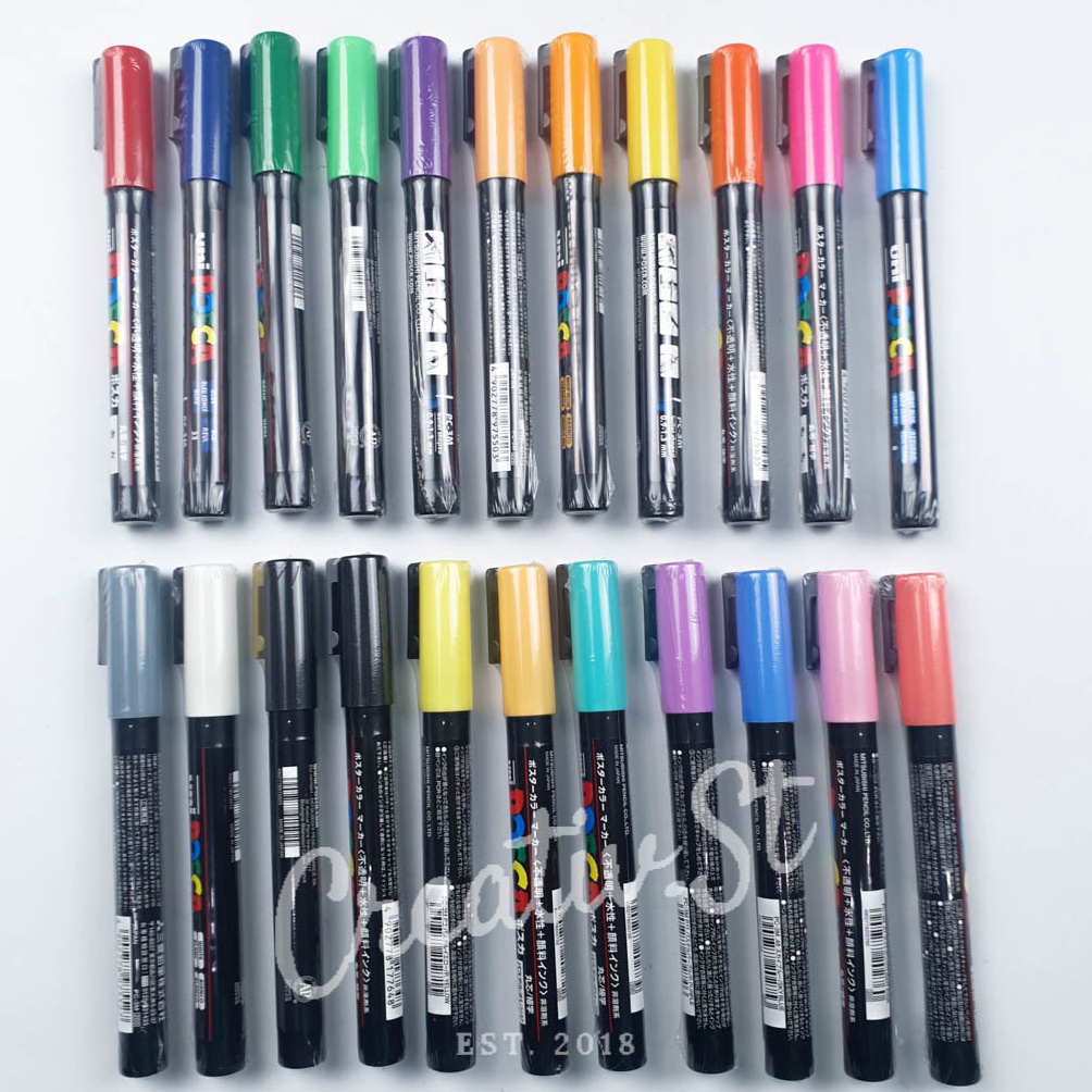 

KODE O46Q Uni Posca Pc3M Paint Marker Fine Point Tip Part 1 Spidol Warna
