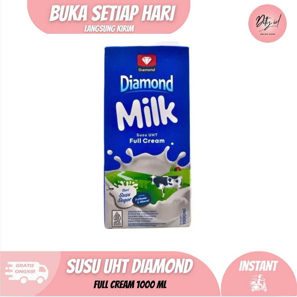 

Susu UHT Diamond Full Cream 1 L - Susu UHT Plain