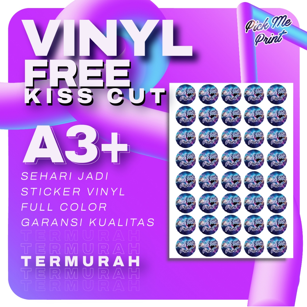

Print Cetak Label Stiker Vinyl A3+ (FREE CUTTING) Label Makanan / Label Kemasan / Print Stiker