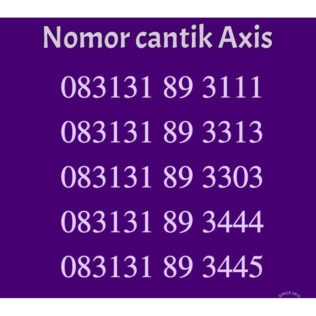 NOMOR CANTIK AXIS/ NOMER CANTIK AXIS/ NOMER  AXIS CANTIK / KARTU PERDANA CANTIK AXIS / AXIS CANTIK /