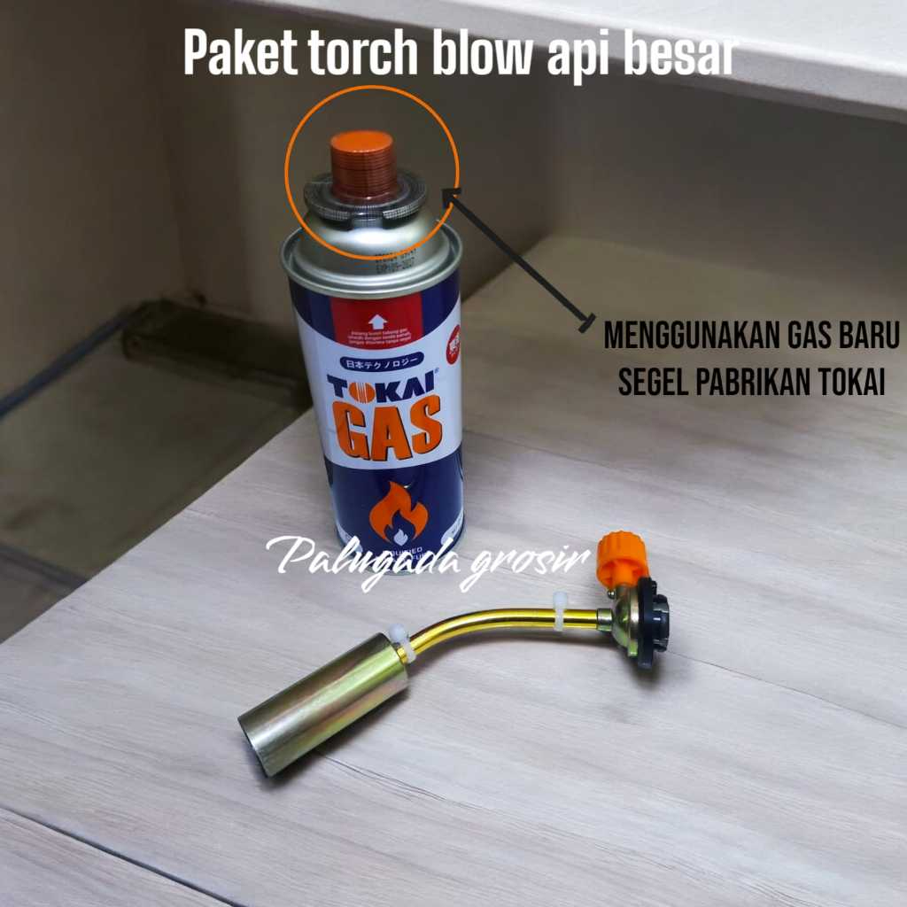 Paket gas Blow Gas Torch / Kepala Las Kuningan API BESAR - Kepala Gas Pemantik