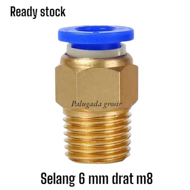 Pneumatic Fitting PC 6-M8 / 6mm-M8 Drat Luar / Fitting