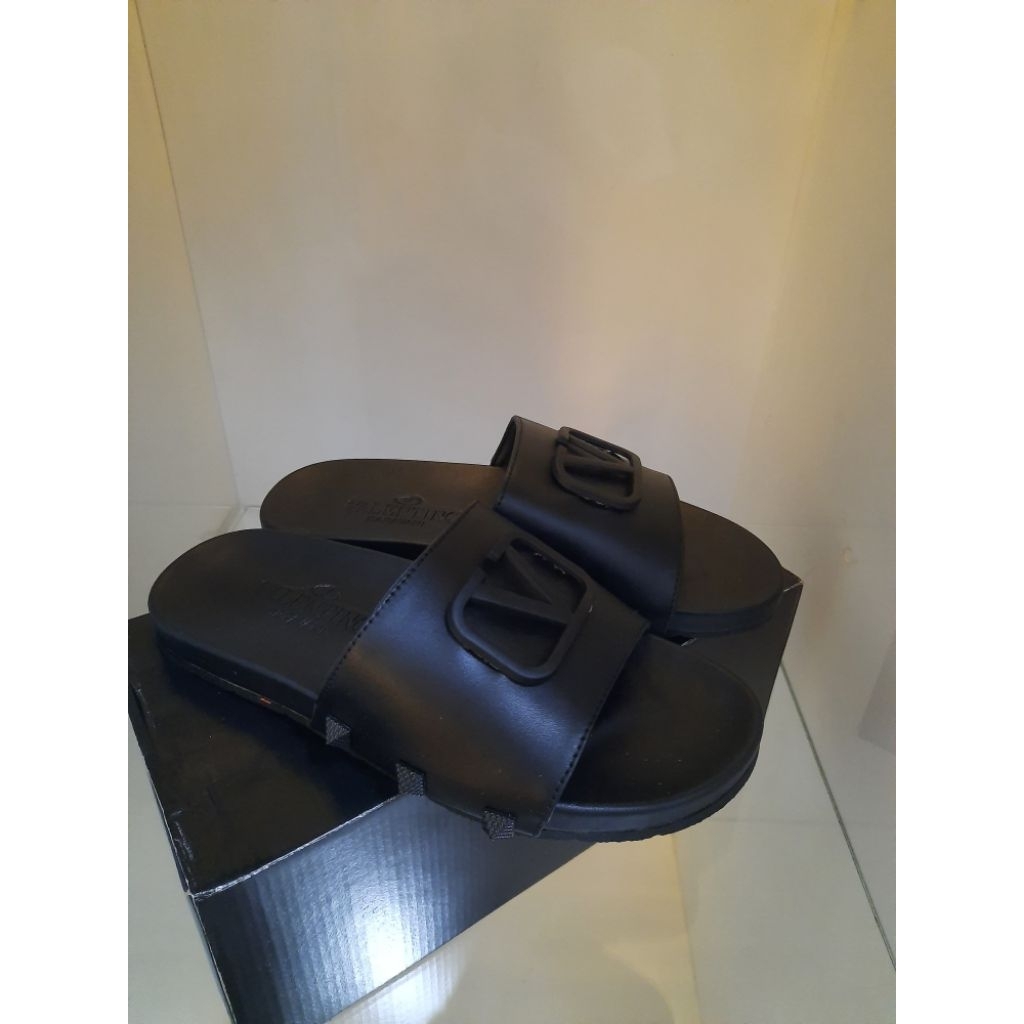 Sandal Slip on Pria Kulit asli 100% Miror import