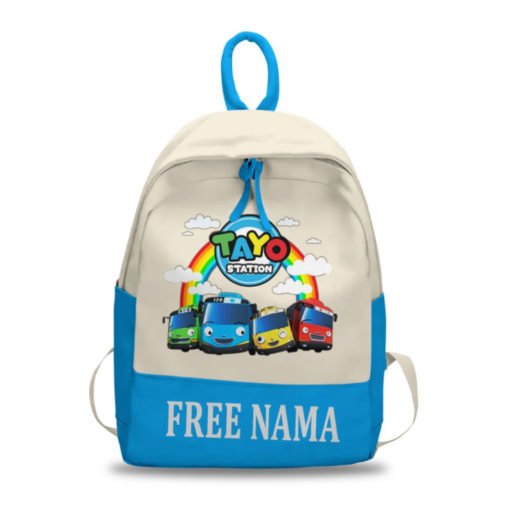 Tas Ransel Anak laki laki perempuan lucu  motif gambar tayo station cocok untuk anak tk dan sd di ba