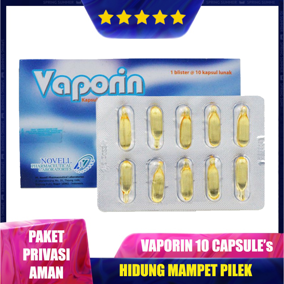Vaporin 1 Box 10 Kapsul Obat Tetes Aromaterapy Nebu Hirup Untuk Hidung Mampet Pada Bayi dan Balita K
