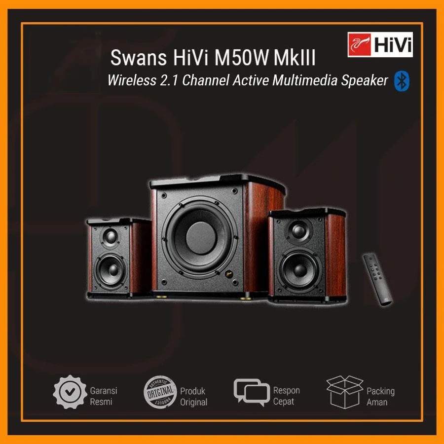 Swan HiVi M50W Mk3 / MKIII Speaker Aktif 2.1 Bluetooth Swans M50MkIII
