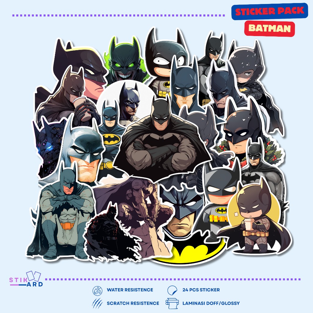 

Stiker Batman | Sticker Pack Laptop Tumbler Helm Koper - Bahan Vinyl Waterproof
