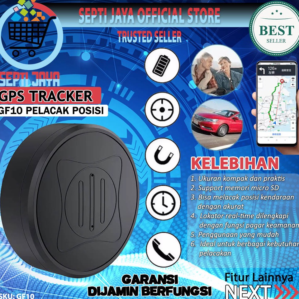KODE P97F GPS Mini GF1 Alat Pelacakan Lokasi Kendaraan Motor Mobil Real Time Jarak Jauh Monitoring L