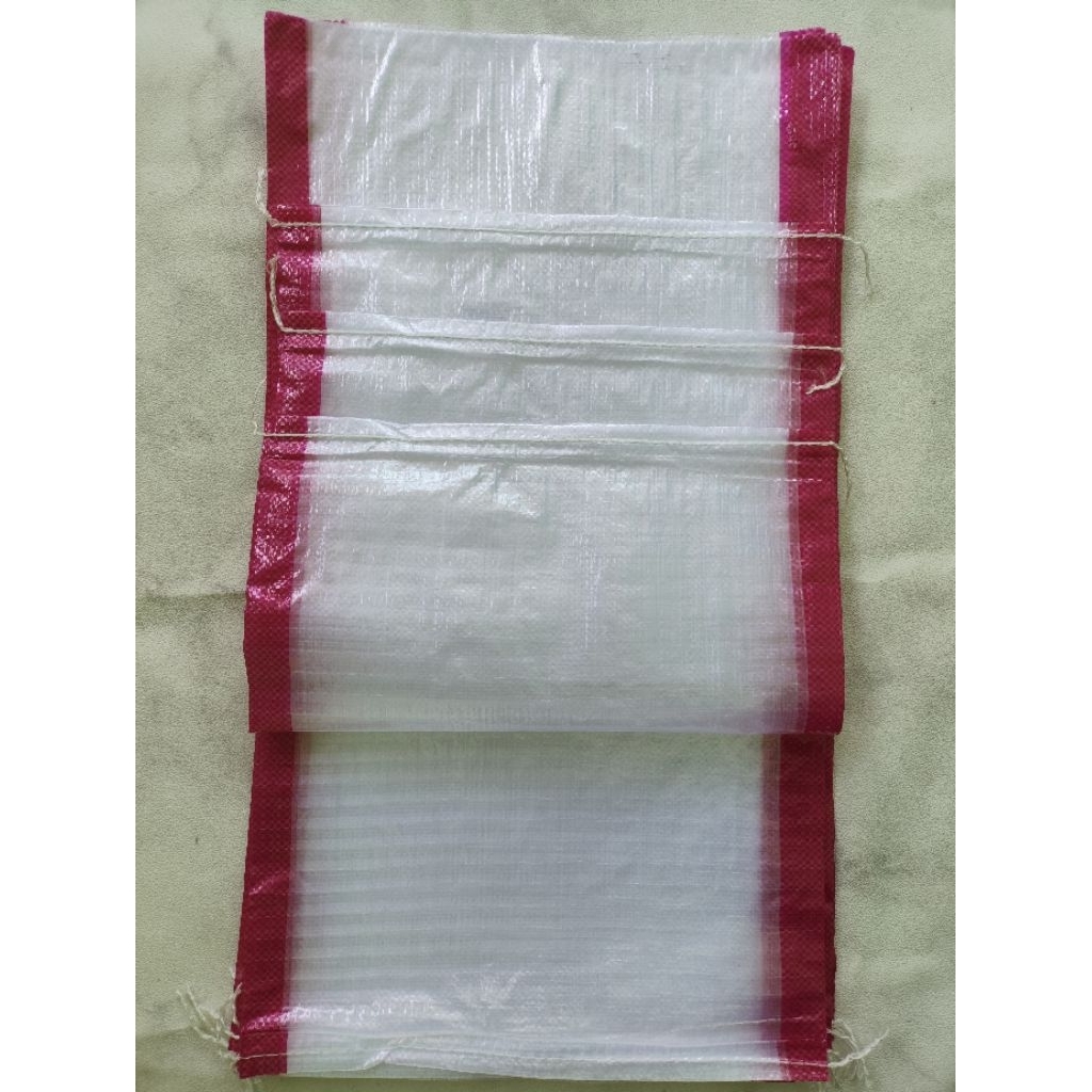 karung beras 20kg ukuran 40x72 transparan isi 50 lembar