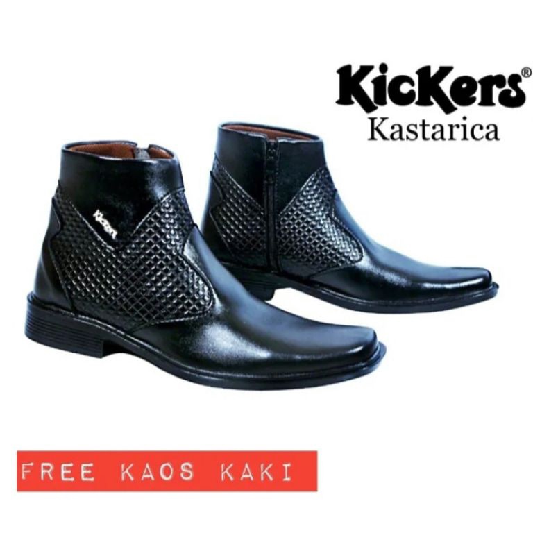 KODE N97W Big Size 3847 Sepatu Pdh Kickers Pentopel Tinggi Kerja Kantor Satpam Formal Hitam Kulit