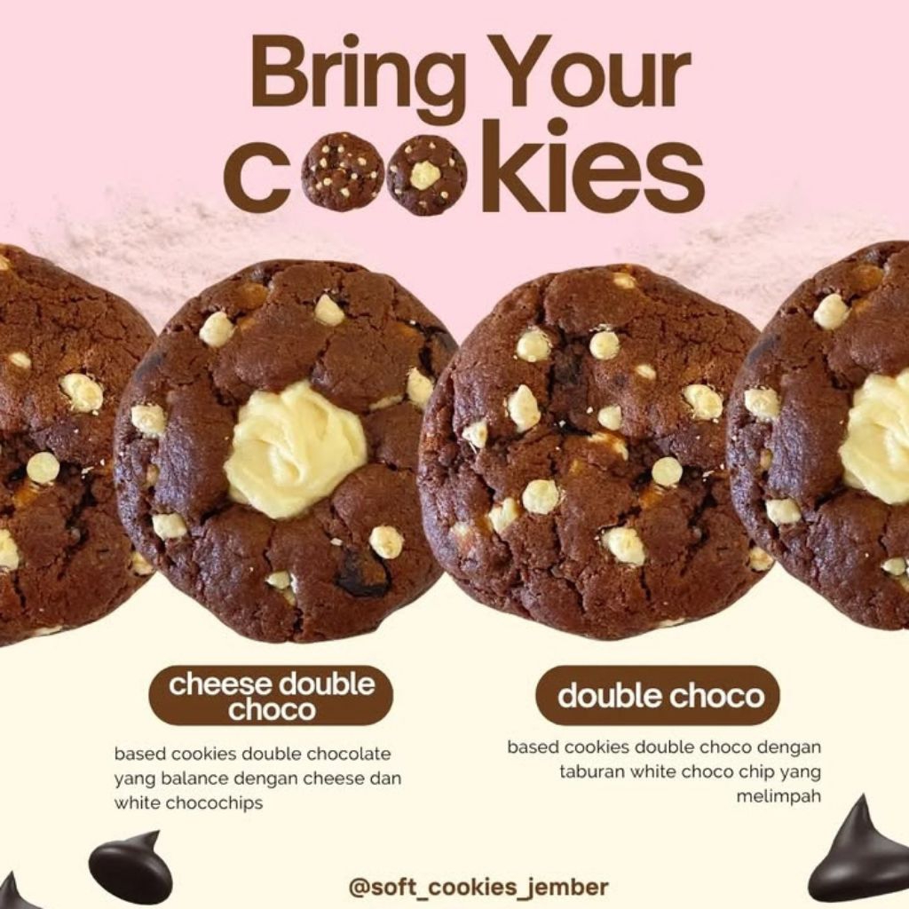 

Soft Cookies Varian Double choco & Cheese Double Choco