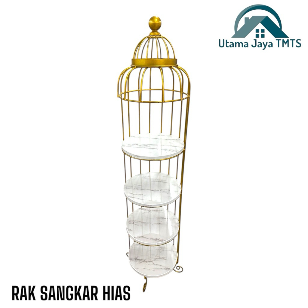 Rak hias ruang tamu// rak hias marmer// rak hias besi gold