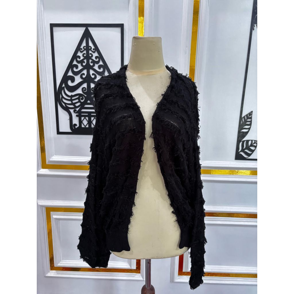 Blouse Sweater cardigan fuzzy bulu