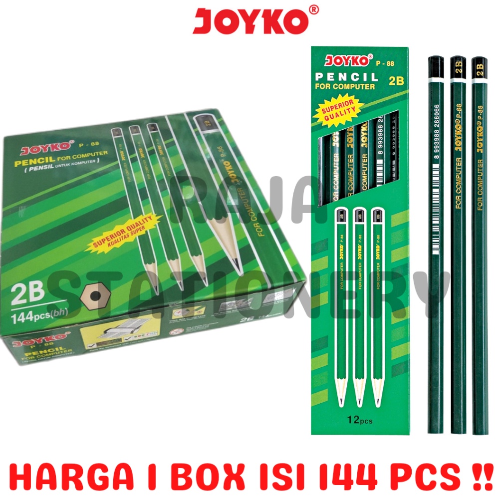 

KODE P72T Pensil Kayu JOYKO P88 Pencil 2B Komputer Ujian Grosir P88 Gross Box 144Pcs