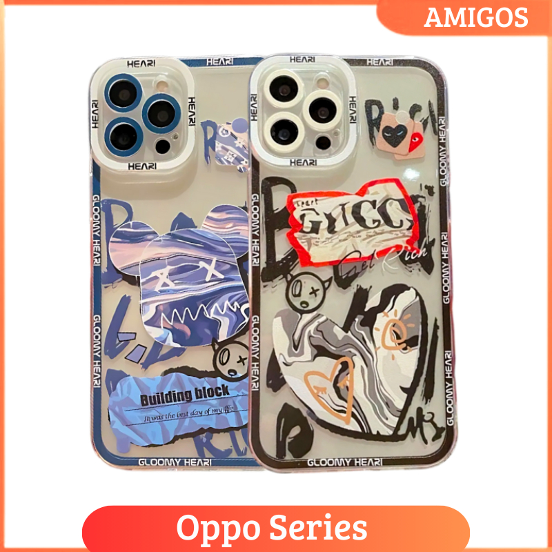 Case Untuk Oppo A5S A7 A11K A12 A16 A16S A36 A76 A96 F9 Casing Kaws Robot pelindung kamera