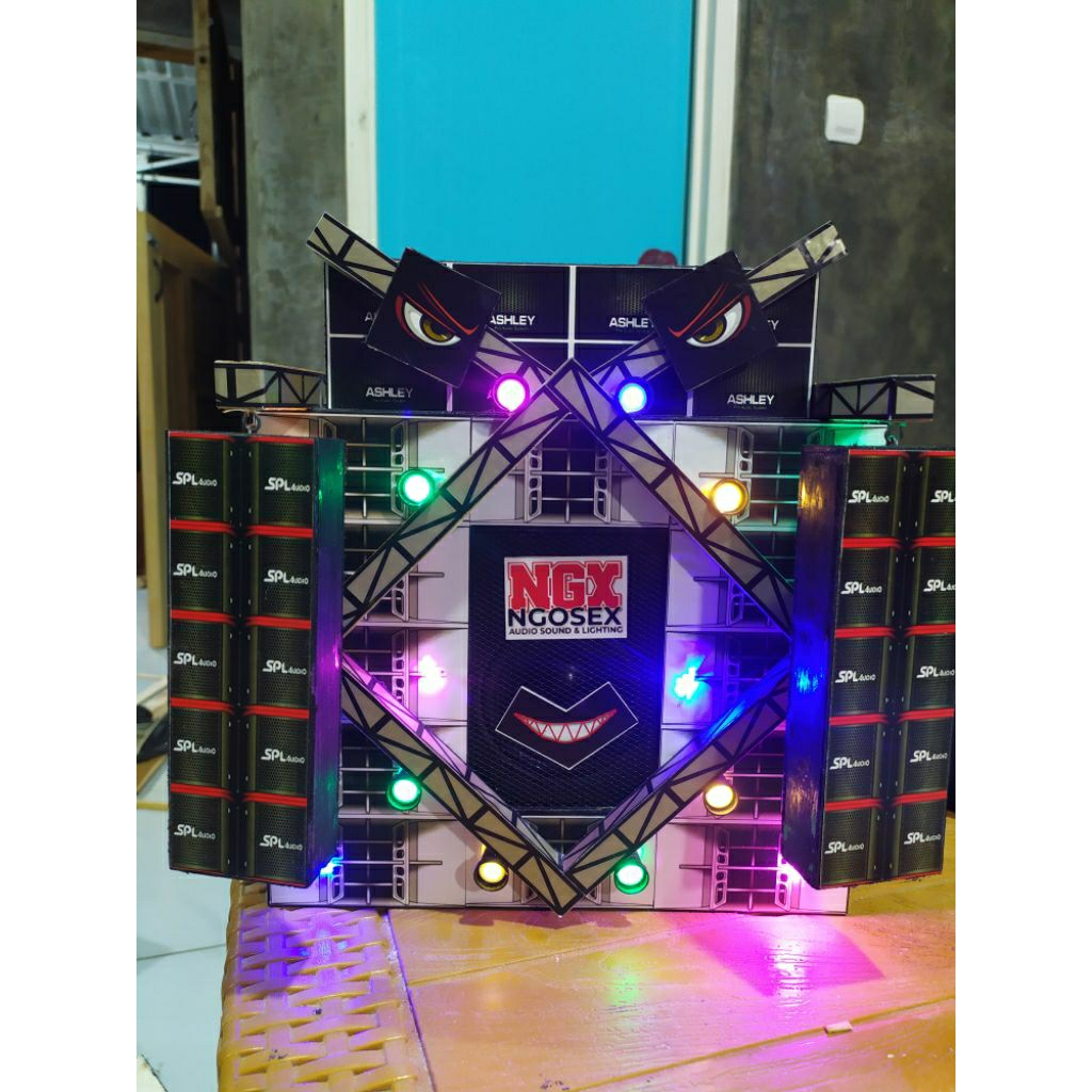 MINIATUR SOUND SYSTEM BLUETOOTH FULL LAMPU