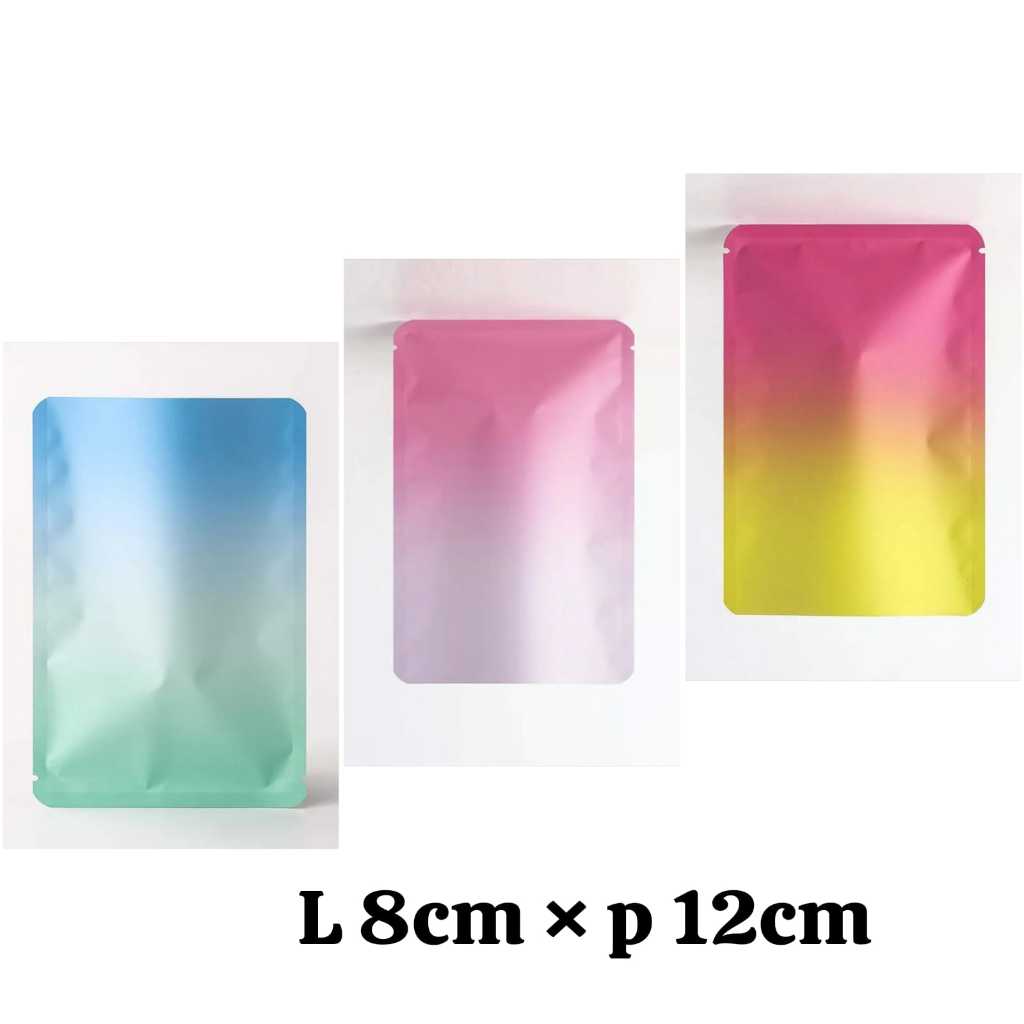 

PLASTIK KLIP ZIPLOCK GRADASI WARNA/PLASTIK KLIP ZIPLOCK GRADASI UK L 8CM X 12CM ( ISI 100PC)