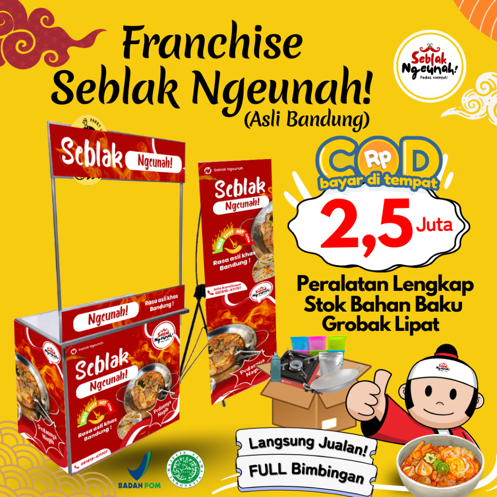 

PAKET USAHA SEBLAK || PERALATAN LENGKAP SIAP JUALAN || FRANCHISE - PELUANG USAHA - MANG MESER2