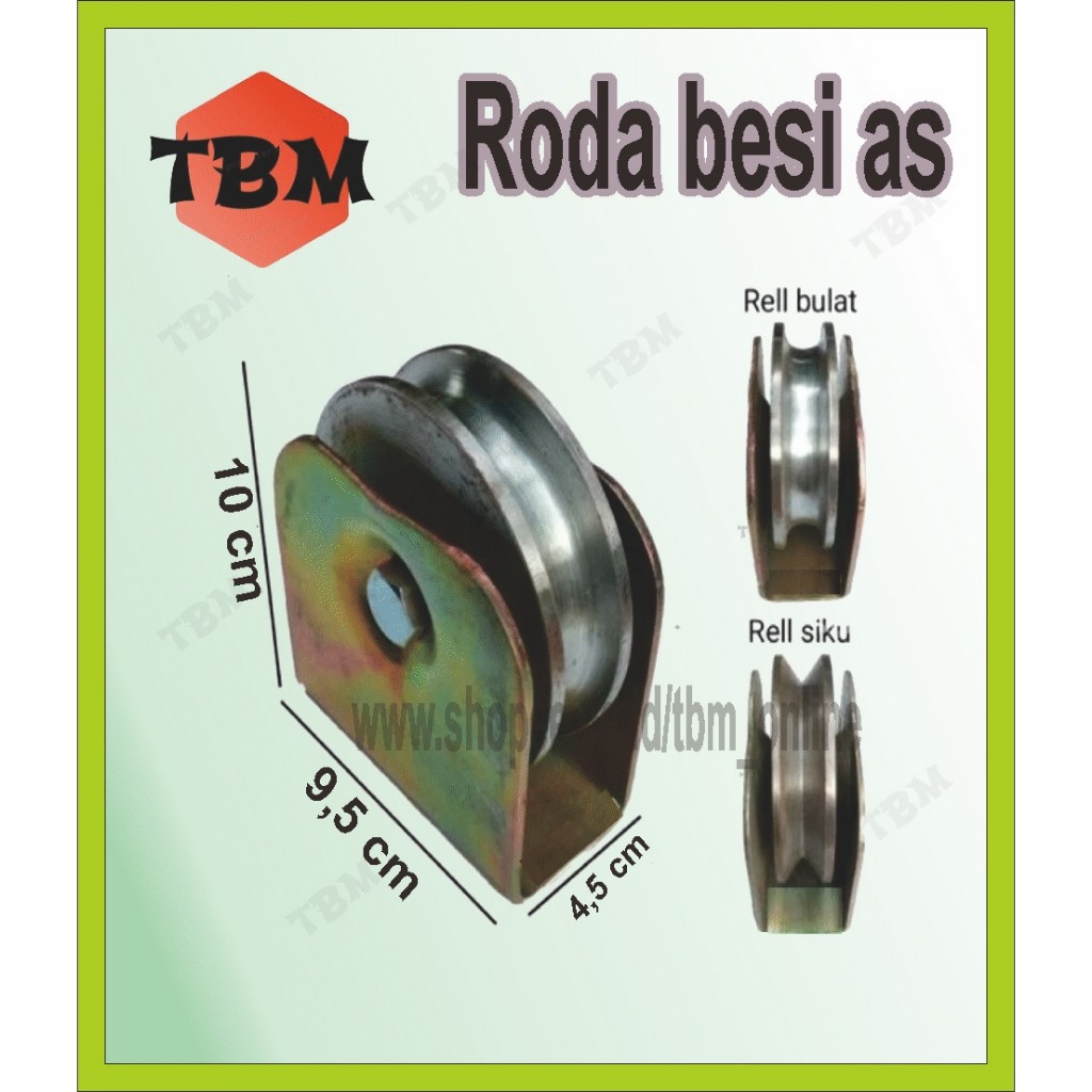 Roda pagar besi as 10cm roda pintu gerbang Berkualitas