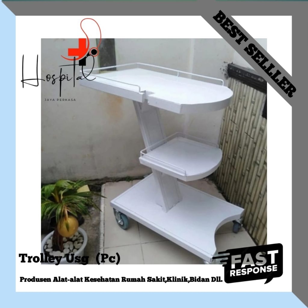 Trolley Usg / troli usg Rumah Sakit / USG trolley Pc
