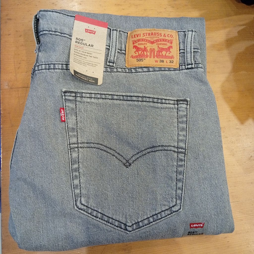 Celana Jeans Pria 505 Original Reguler Stretch Abu abu 505-2358