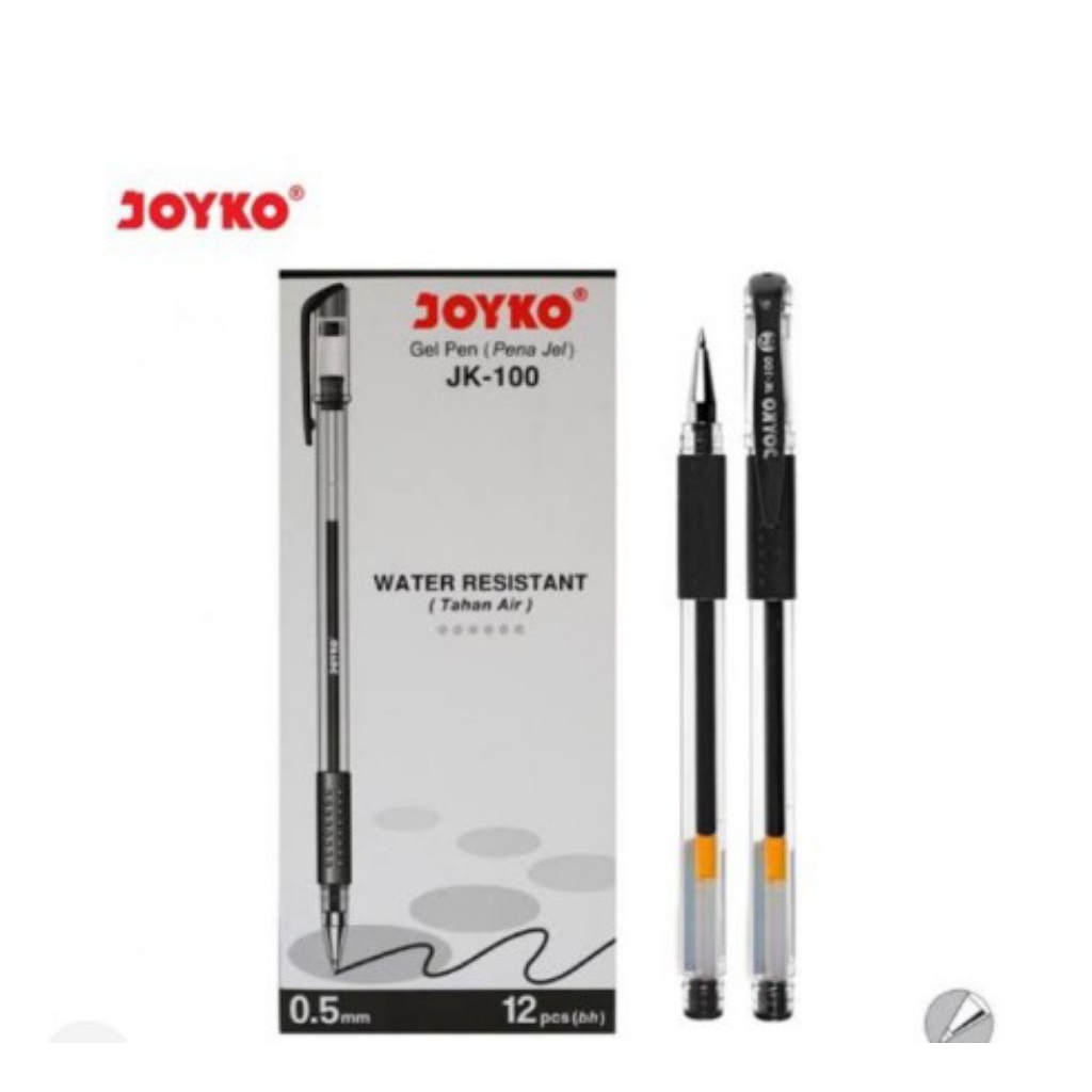 

Pulpen Gel - Pen Gel Joyko JK-100 0,5 - Hitam (1 Lusin)