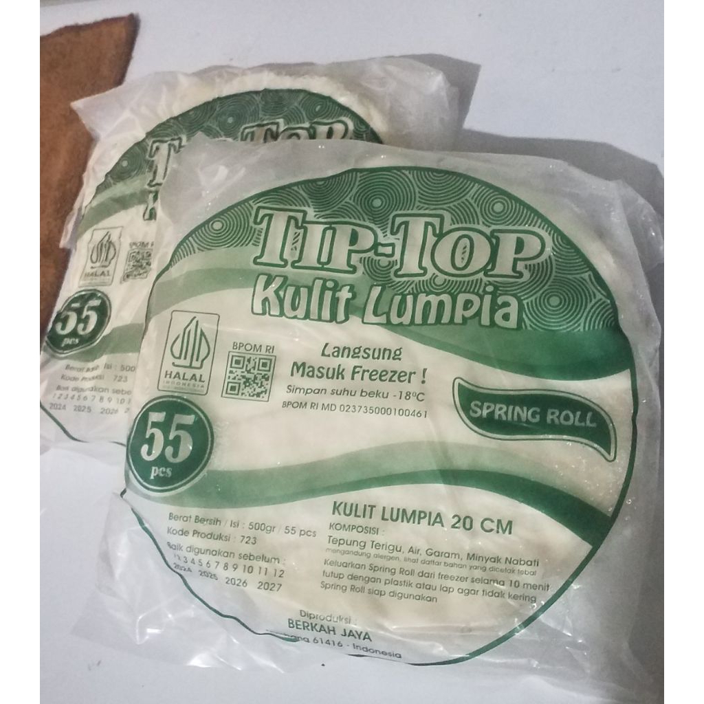 

KULIT LUMPIA TIP TOP, 1 bks 55 lembar (500gr)