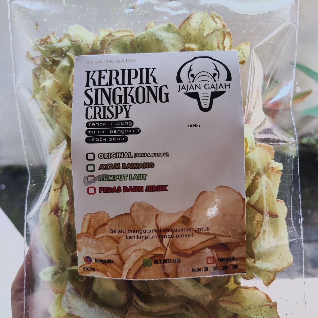 

Jajan Gajah Keripik Singkong / Super Renyah / Tanpa Pengawet / Tanpa Tepung / Grosir / Termurah