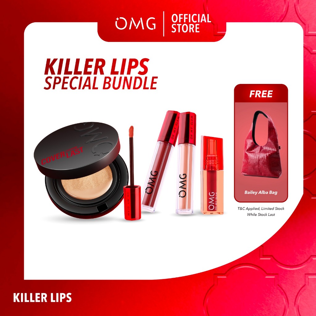 OMG Oh My Glam Killer Lips: Oh My Glam Coverlast Cushion, Best Seller Ombre Lip Cream, Oh My Glam Gl