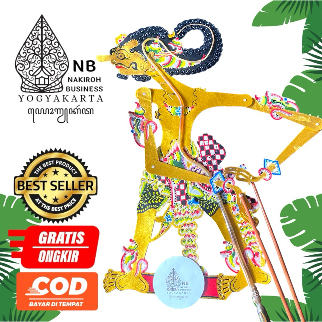 NAKIROHBUSINESS ANTASENA / ONTOSENO WAYANG KULIT ALUSAN GAPIT SUNGU ASLI STANDAR PEDALANGAN UKURAN B