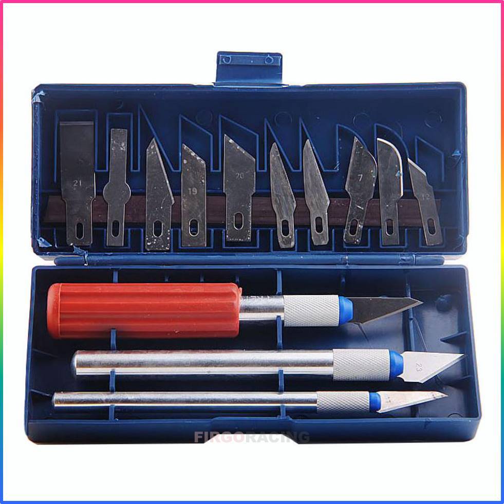 

Satu Set Pisau Ukir Serbaguna Pisau Seni 13 in 1 Crafting Knife 3 Handle - A-003
