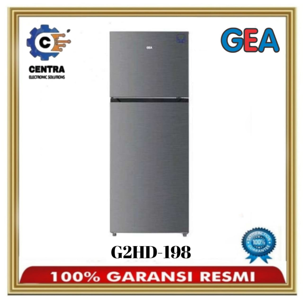Kulkas GEA 2 Pintu G2HD-198 Top Mount Fridge Freezer 198L