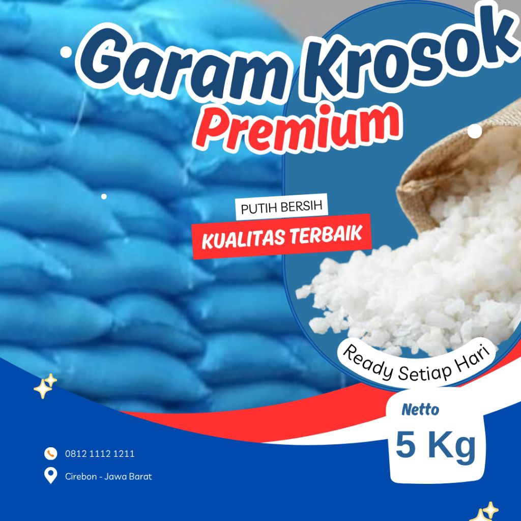 

Garam Krosok Kasar Premium 5kg 100% Asli Langsung Dari Petani - Garam Kasar / Garam Ikan / Garam Murni / Kualitas Terbaik