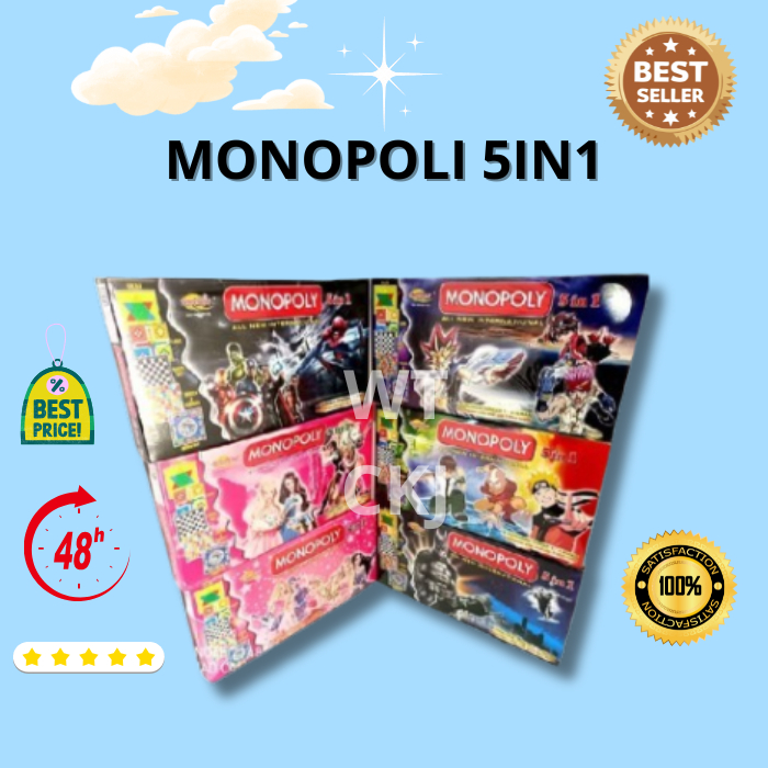 Monopoli 5 in 1 Wayang Mainan Anak Board Game