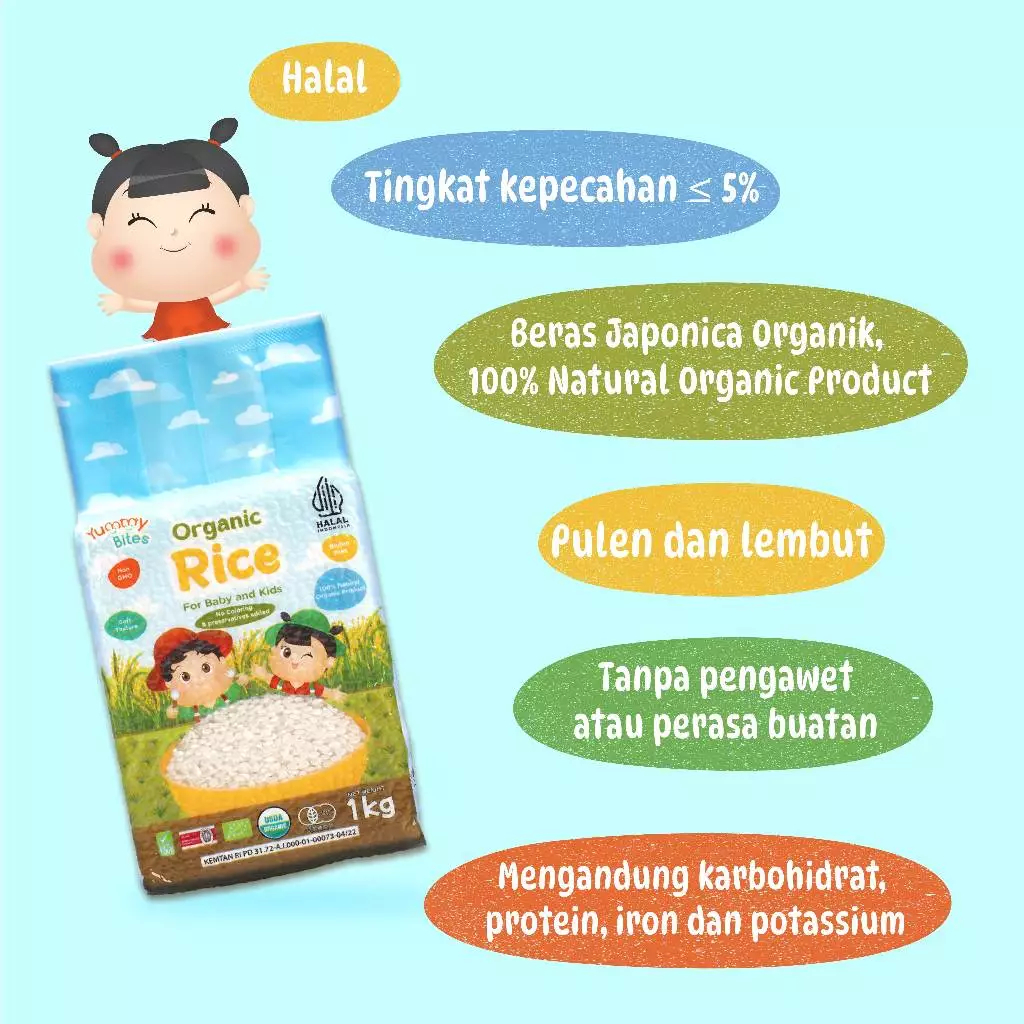 

Yummy Bites Organic Rice 1Kg/ Beras Organik/ Beras MPASI Anak TERBARU
