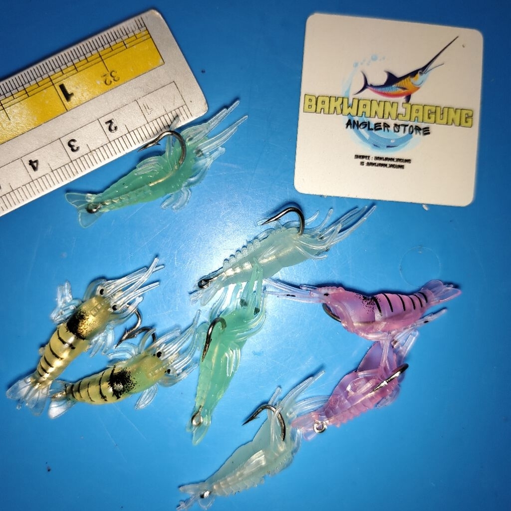 soft lure soft shrimp umpan udang mainan mancing casting