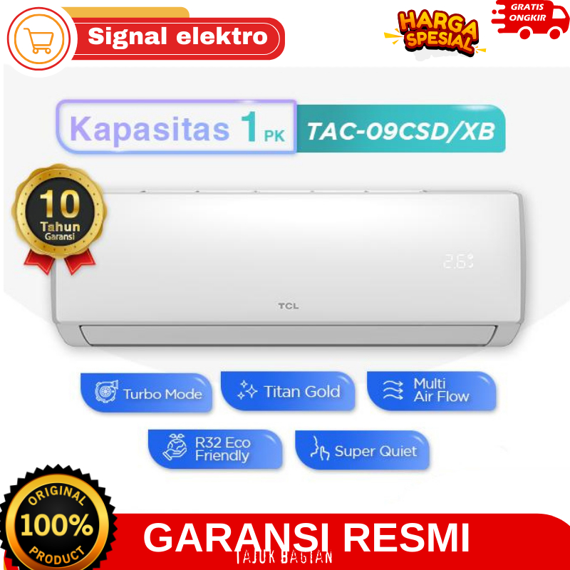 AC TCL 1 PK LOW WATT GARANSI RESMI TCL -TAC09CSD Garansi Resmi