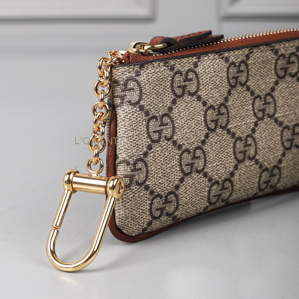 Key Chain Pouch GG PVC - Beige - Ebony